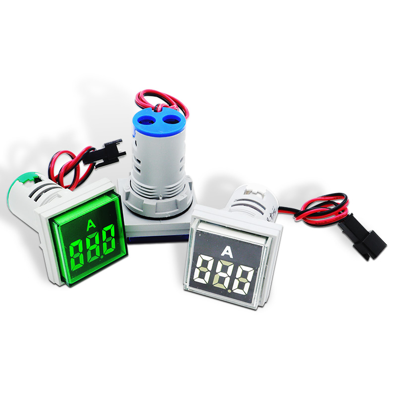Đèn Chiếu Sáng Bộ chỉ báo LED Mini 22mm Ampe kế kỹ thuật số ampere 0 ~ 100A AC101-22AM Ampe kế