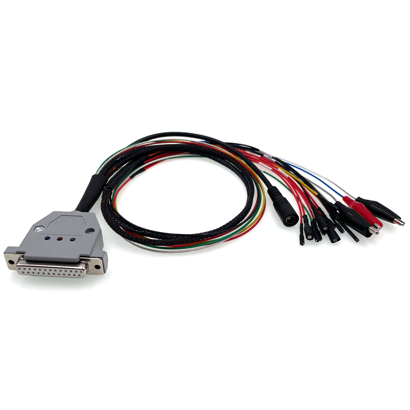 3 LED LIGHTS Boot Bench Cable DB25 ECU Bench Pinout Cable for SM2 PRO J2534 VCI Read and Write ECU BATT VCC KLINE CAN-L CAN-H