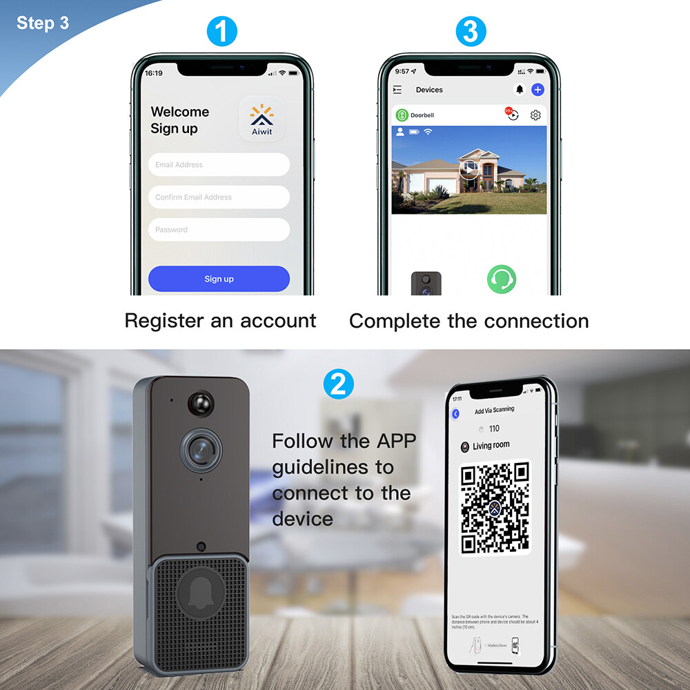 DM Chuông Cửa Video Không Dây Thông Minh T6 Chuông Cửa WIFI Liên Lạc Trực Quan Kỹ Thuật Số Chuông Cửa Điện Tử Chống Nước An Ninh Gia Đình