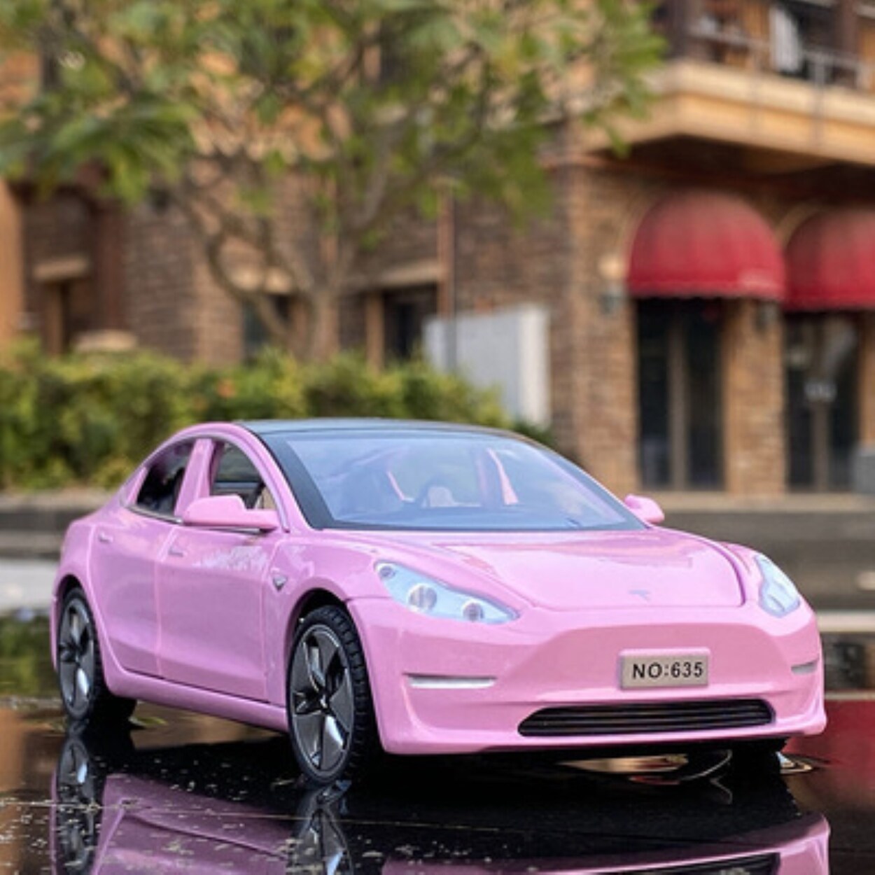 1:32 Tesla Model 3 Alloy Car Model Diecast High Simulation Metal Toy Vehicle Car Model Sound Light Collection Childrens Toy Gift