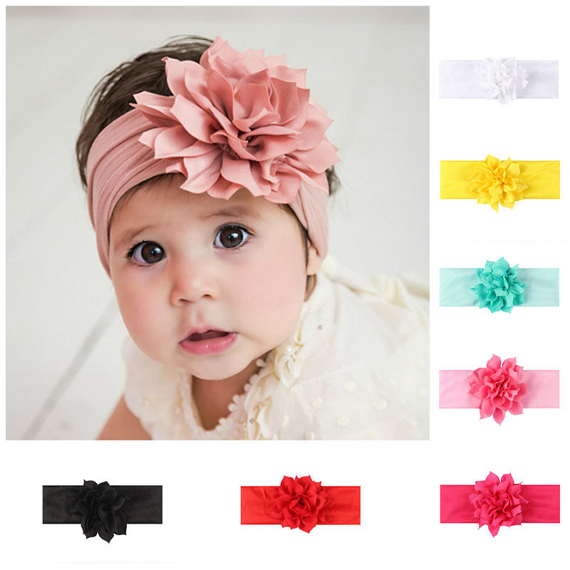 Lovely Baby Headband Turban Flower Bow Newborn Baby Girl Headbands Elastic Kids Toddler Hair Band haarband Baby Hair Accessories