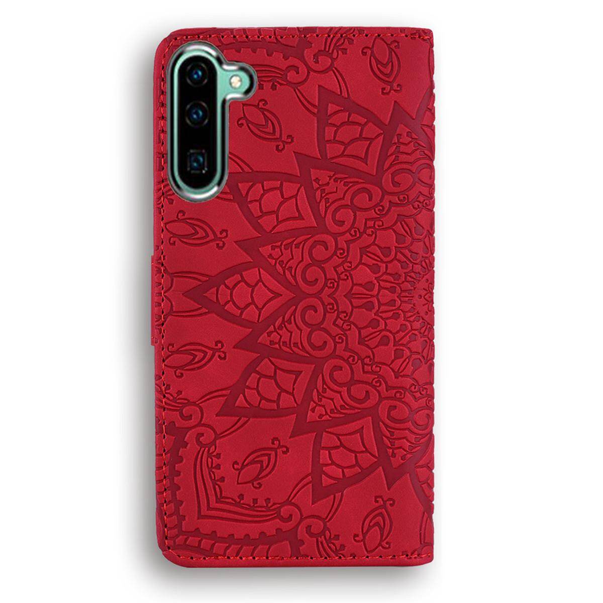 for Samsung Note10+ Note10 Pro Plus Leather Case, Wallet Phone Case Light Slim Flip Folio Cover Durable Shell Genuine Matte Calf Skin Feel, with Kickstand and Cash Card Slots Wristband