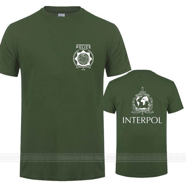 International Police T Shirt Men Interpol T-shirt Short Sleeve Mans Cool Tshirts fashion t-shirt men cotton brand teeshirt