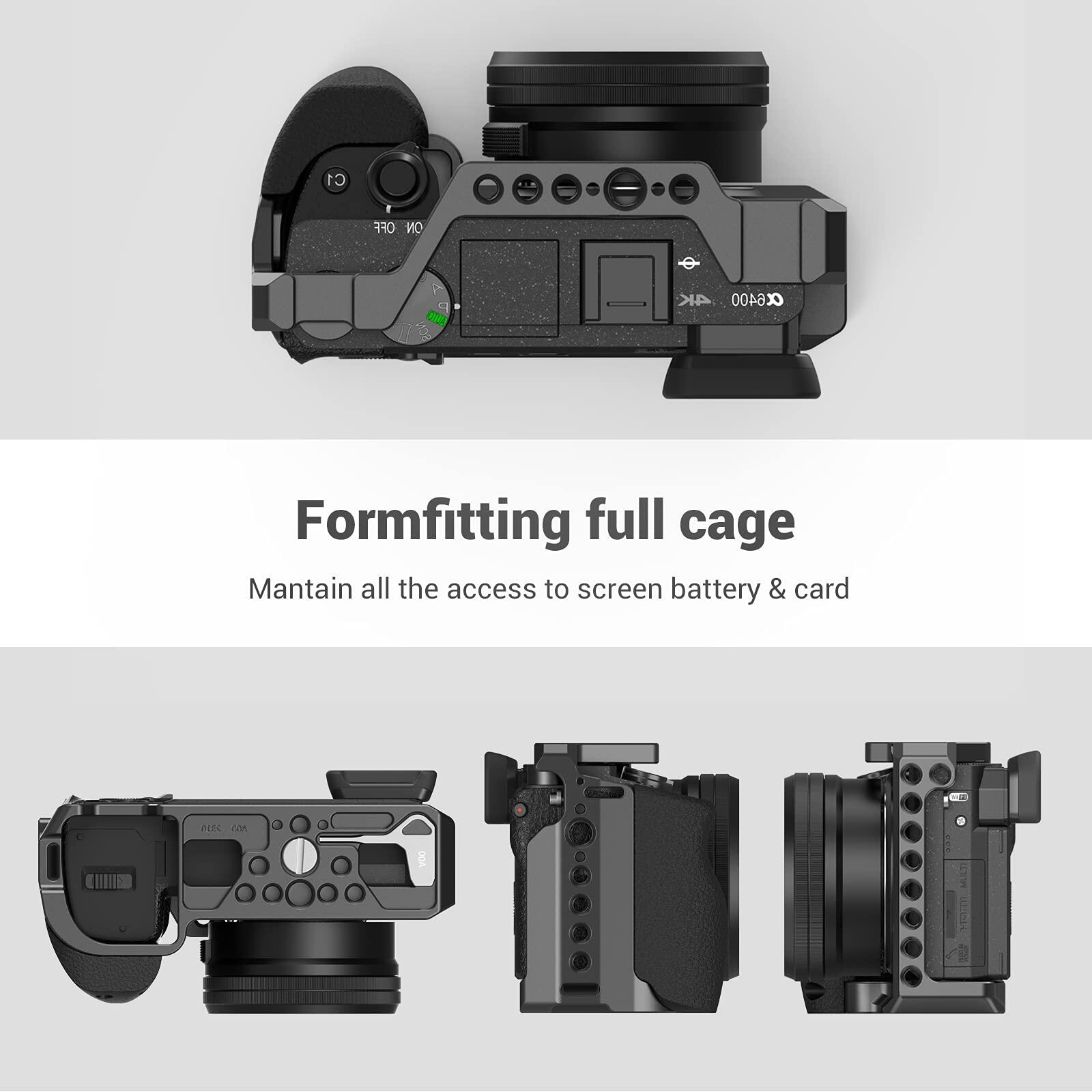 SmallRig Khung máy ảnh A6400 có tay cầm bằng silicon cho Sony A6100 / A6300 / A6400 3164