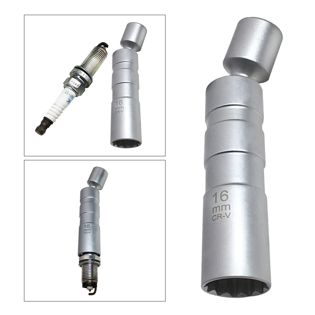 Dovewill 16mm Magnetic Thin Wall Swivel Spark Plug Socket Removal Tool 12 Pt 3/8'' Drive