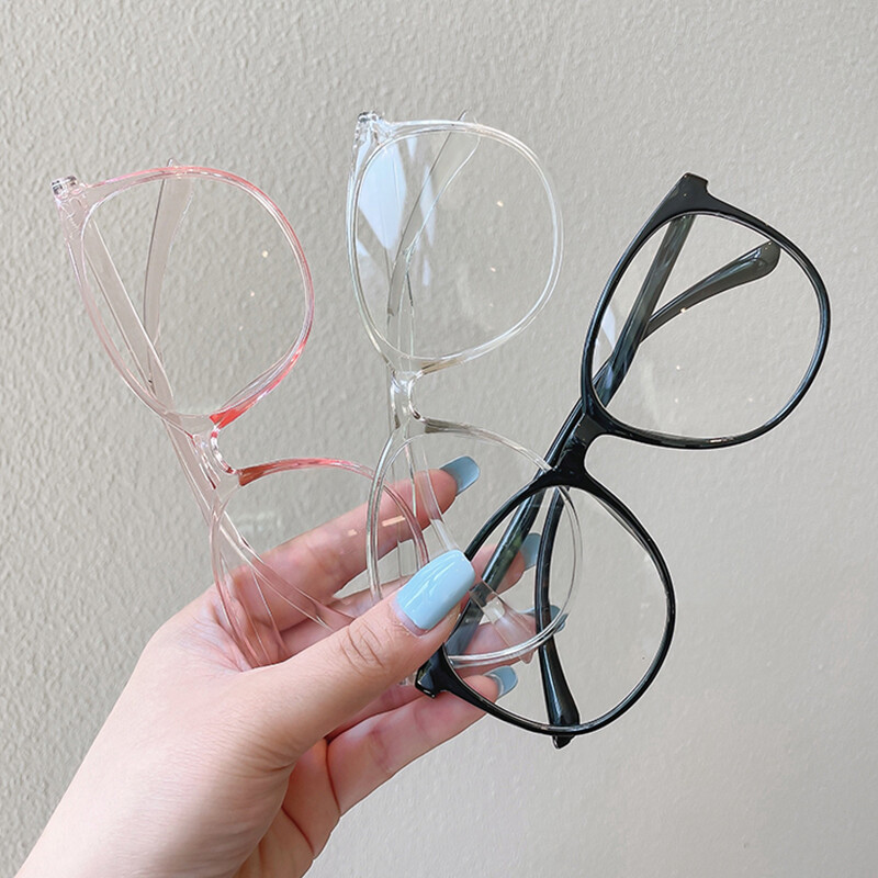 Fashion plain and thin glasses large square frame transparent flat glasses unisex