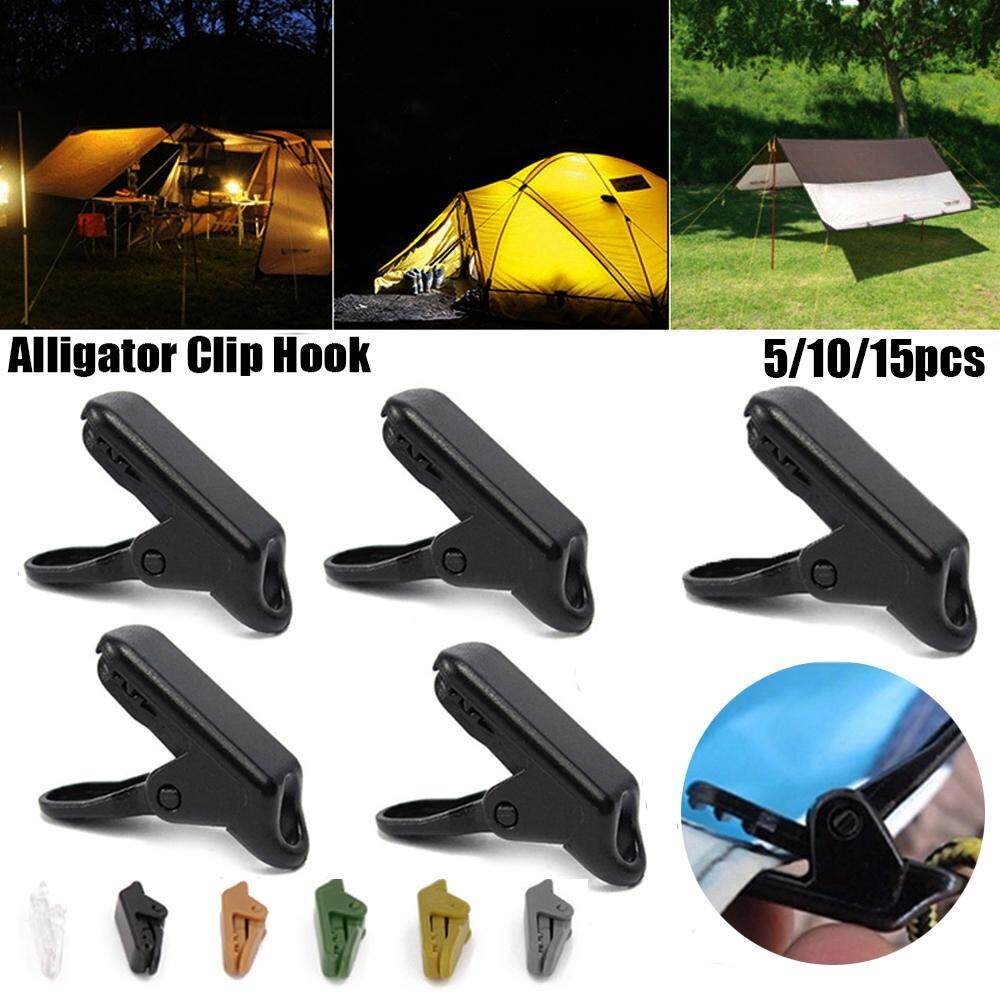 15Pcs Alligator Clip Hook Camping Tent Holder Canvas Tighten Tool Tarp Gripper