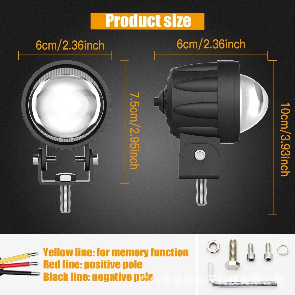 Đèn Pha Trước Xe Máy Đèn Pha Led Thông Dụng Đèn LED Chiếu Điểm Làm Việc Phụ Kiện Đèn Trắng 6000K Đèn Pha Chống Nước