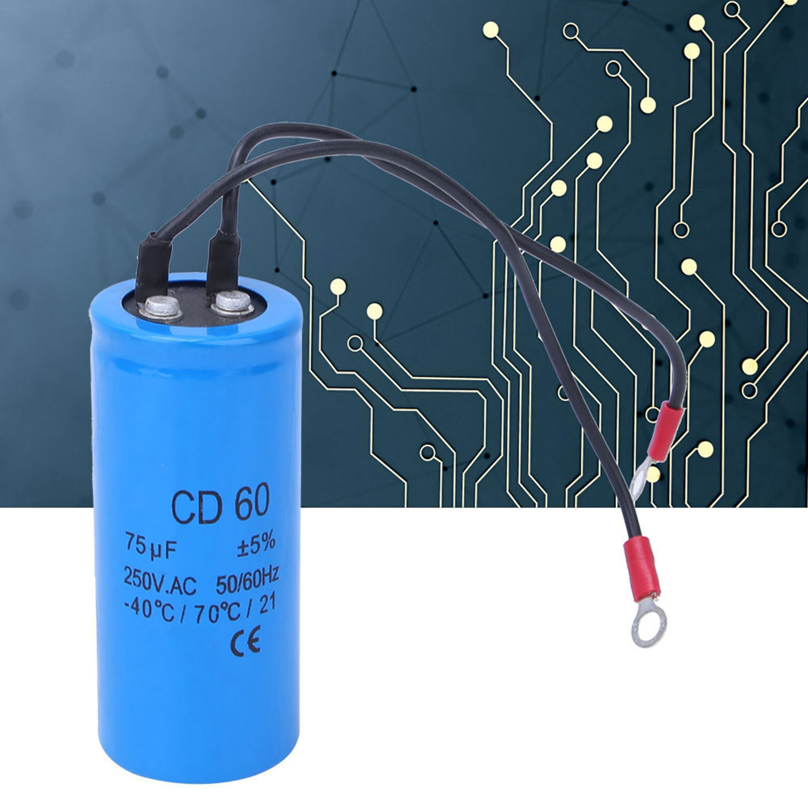 Chạy cd60 75UF 250V AC động cơ chạy bắt đầu 75mfd HVAC