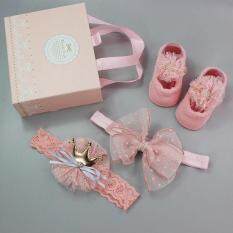 I Love Daddy & Mummy Bộ Băng Đô Tất Cho Bé Tất Bé Gái Sơ Sinh Có Nơ Ren Dễ Thương Băng Đô Quà Tặng Bé Gái