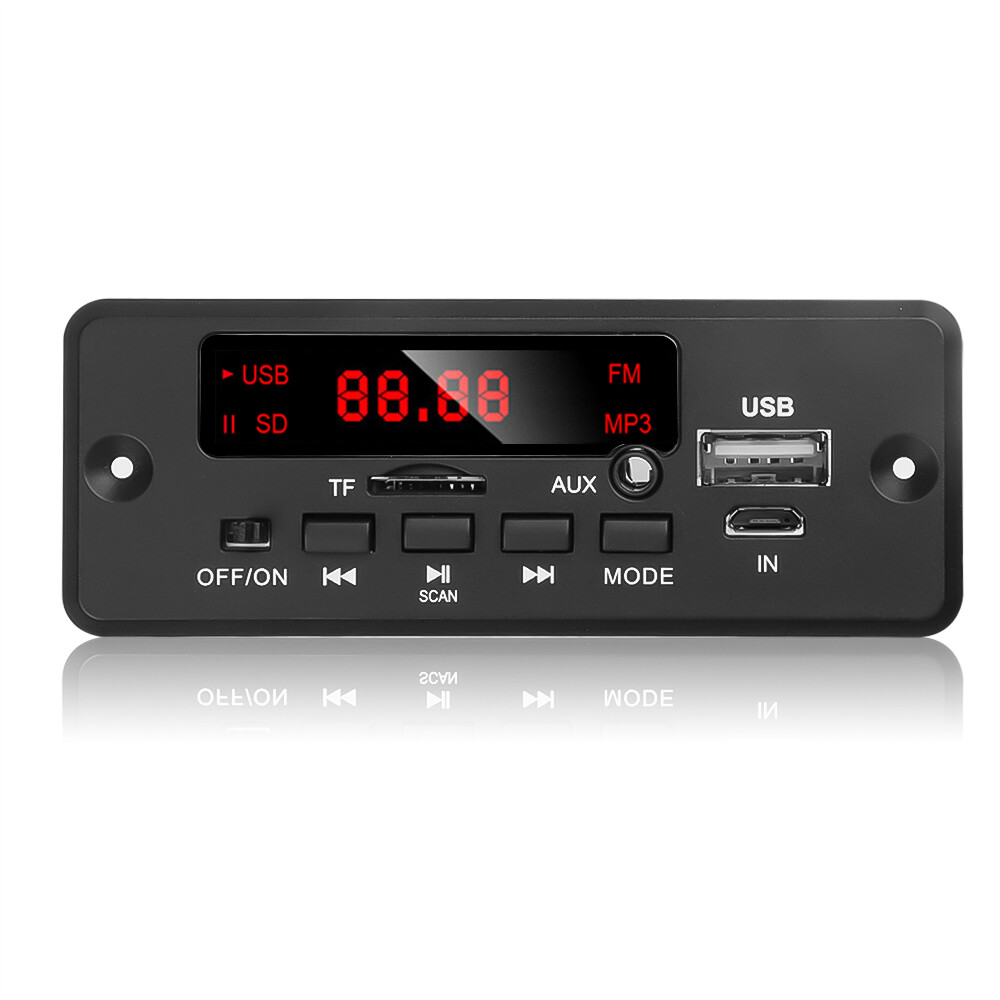 KEBIDU Bộ Khuếch Đại 2X25W Bo Mạch Giải Mã 12V Bo Mạch Giải Mã Bluetooth 5.0 MP3 WMA Với Mic Rảnh Tay Chức Năng Ghi Âm Mô-đun Âm Thanh USB TF Radio Máy Nghe Nhạc MP3 Trên Xe Hơi