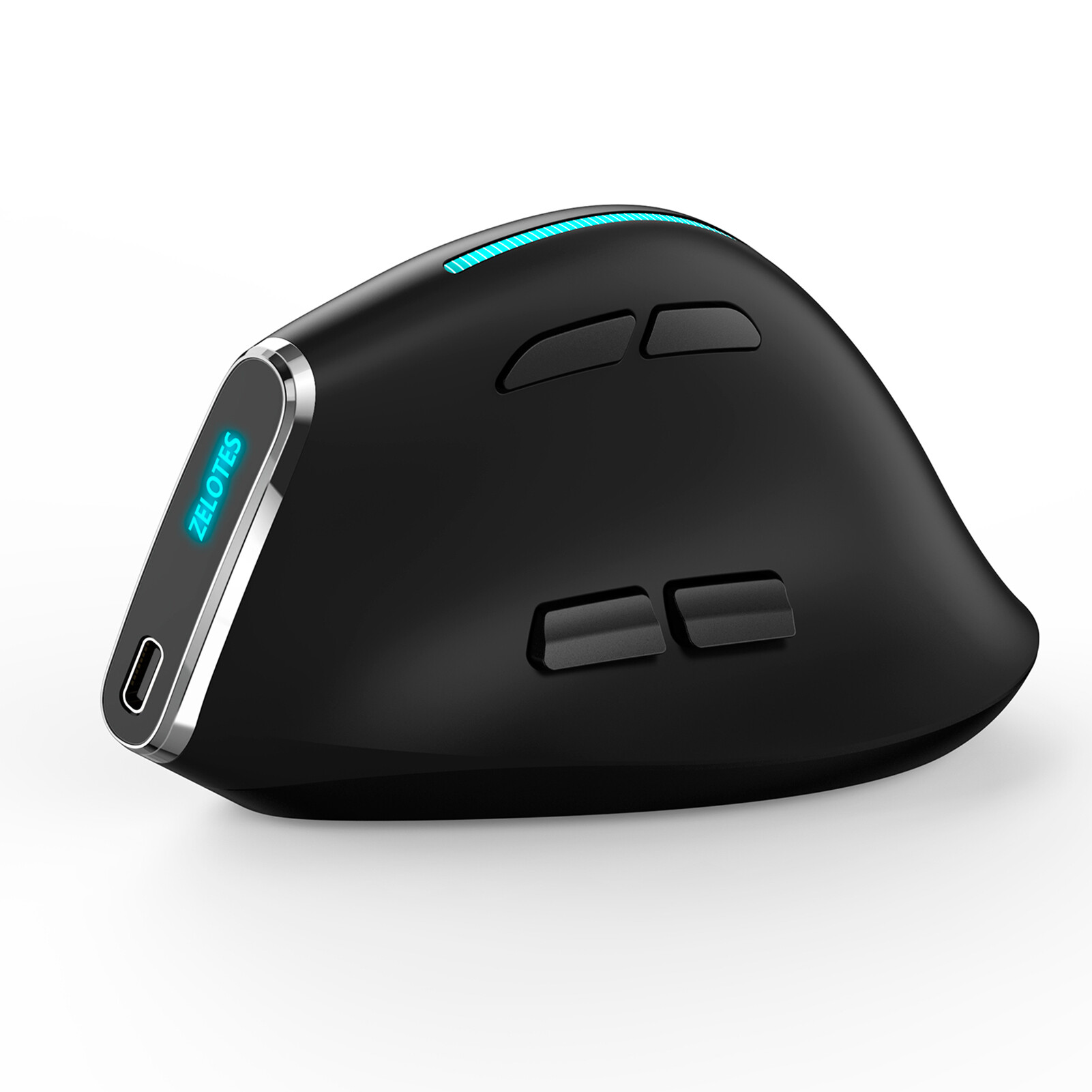 ZELOTES Chuột Bluetooth F-36 G Dọc Không Dây 2.4 Chuột Chơi Game 5 DPI Lập Trình 8 Phím Có Đèn Đủ Màu Tích Hợp Pin Lithium 730Mah Màu Đen