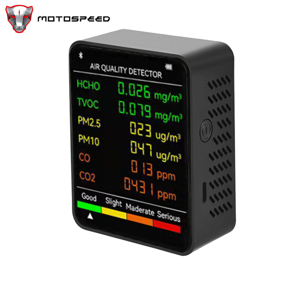 Smart sensor 6 in 1 pm2.5 pm10 hcho tvoc co co2 multifunctional air quality detector co carbon dioxide formaldehyde monitor lcd large screen display portable home office hotel desktop air quality tester