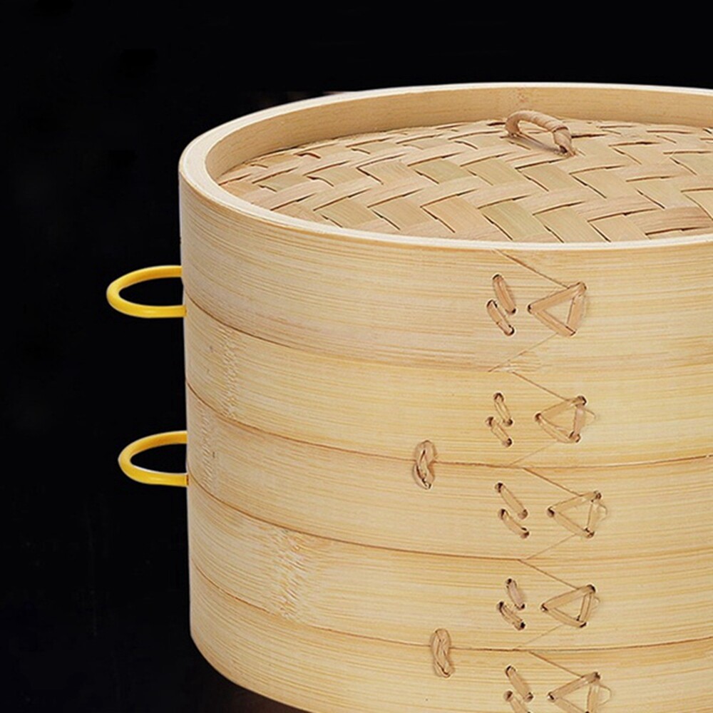 CILL Dumpling Wooden Fish with Handle Buns Making Cookware Cover Cage Kitchen Tool Bamboo Steamer Basket