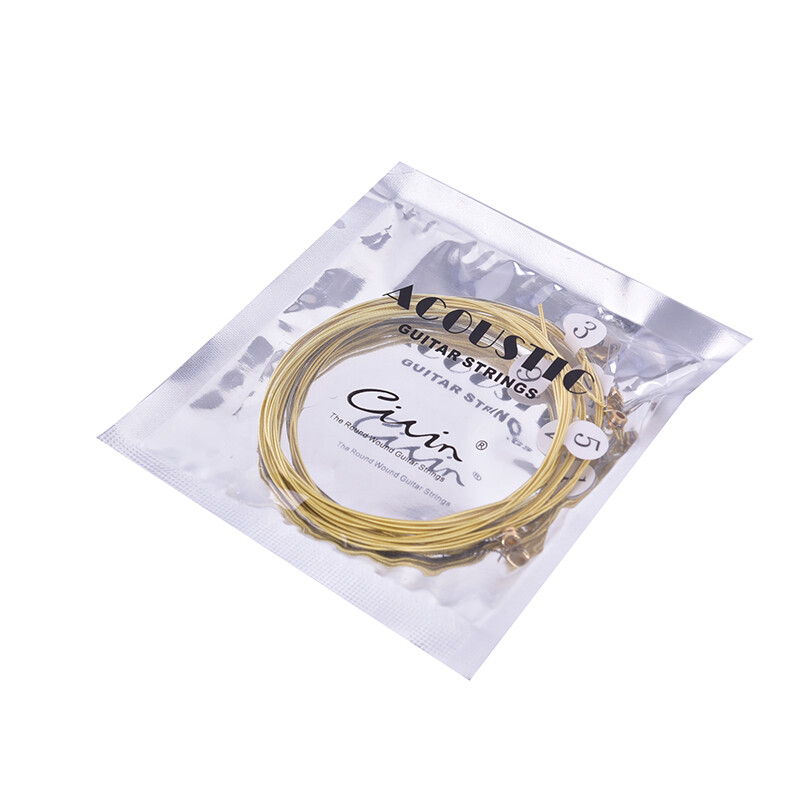 Sissi 6pcs/set Universal Acoustic Guitar String Brass Hexagonal Steel Core Strings For