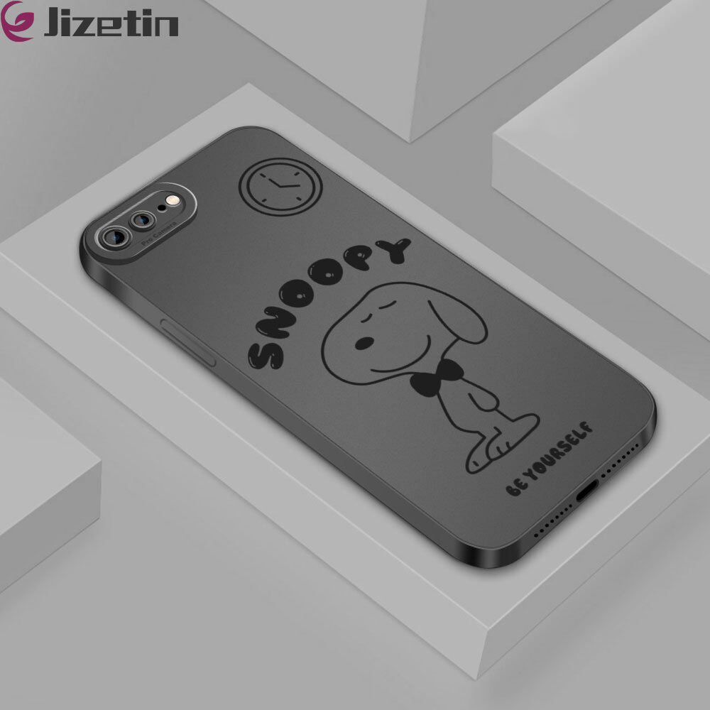 Jizetin Phone Casing For iPhone 7 7 Plus iPhone 8 8 Plus iPhone SE 2020 SE 2022 Cute Cartoon Snoopy Lovely Dog Design Phone Casing Full Cameras Cover Soft Silicone TPU Protective Shockproof Case