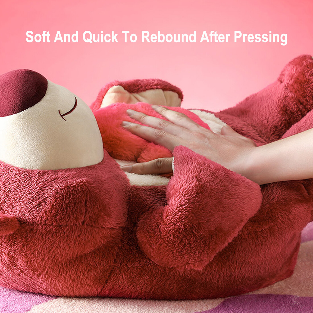 MINISO Lotso Strawberry Bear Sweet Sitting Plush Toy Doll 25CM/35CM Cute Disney Stuffed Toys