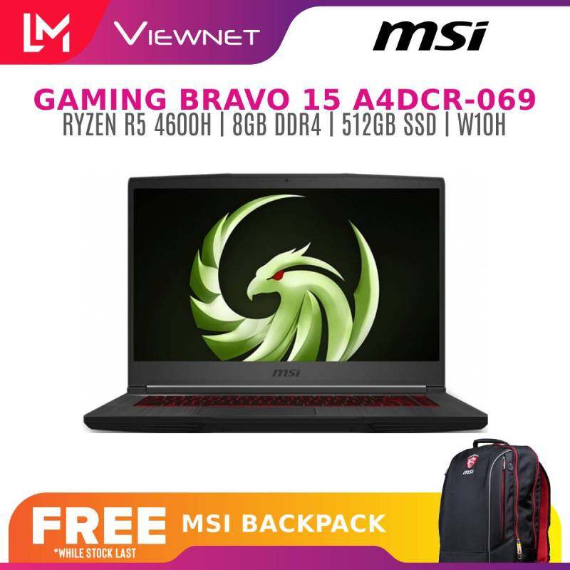 MSI BRAVO 15 A4DCR-069 15.6 FHD GAMING LAPTOP ( RYZEN 5 4600H, 8GB, 512GB SSD, RX 5300M 3GB, W10 ) FREE MSI BACKPACK Malaysia