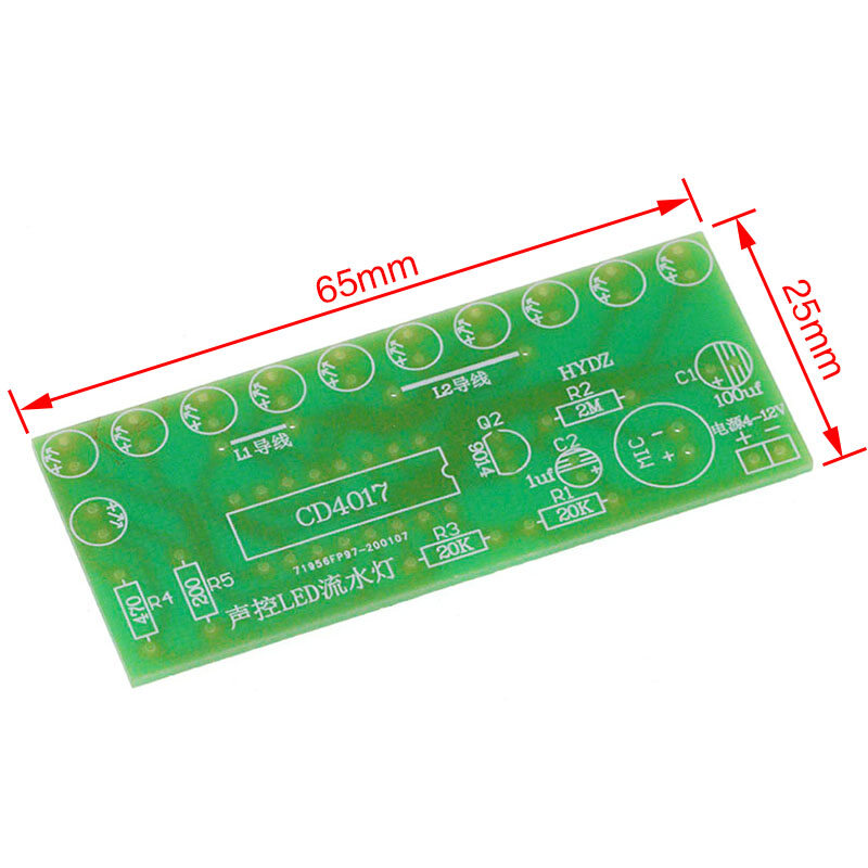 Bộ Đèn Nước LED Kích Hoạt Bằng Giọng Nói Bộ Dụng Cụ Điện Tử Tự Làm Huấn Luyện Dạy Học Sản Xuất Điện Tử Vui Nhộn Điều Khiển Đèn Lồng CD4017