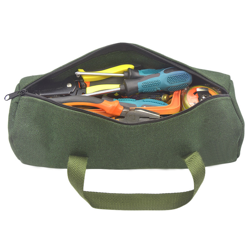 Manooby Durable Thicker Canvas Tool Pouch for Electrical Tool Storage Organizer Bag