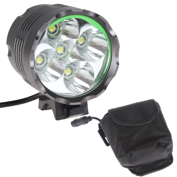 Duuti high power 2500lm 5 x lb-xl t6 led bicycle light headlamp with 8.4v 8000mah battery