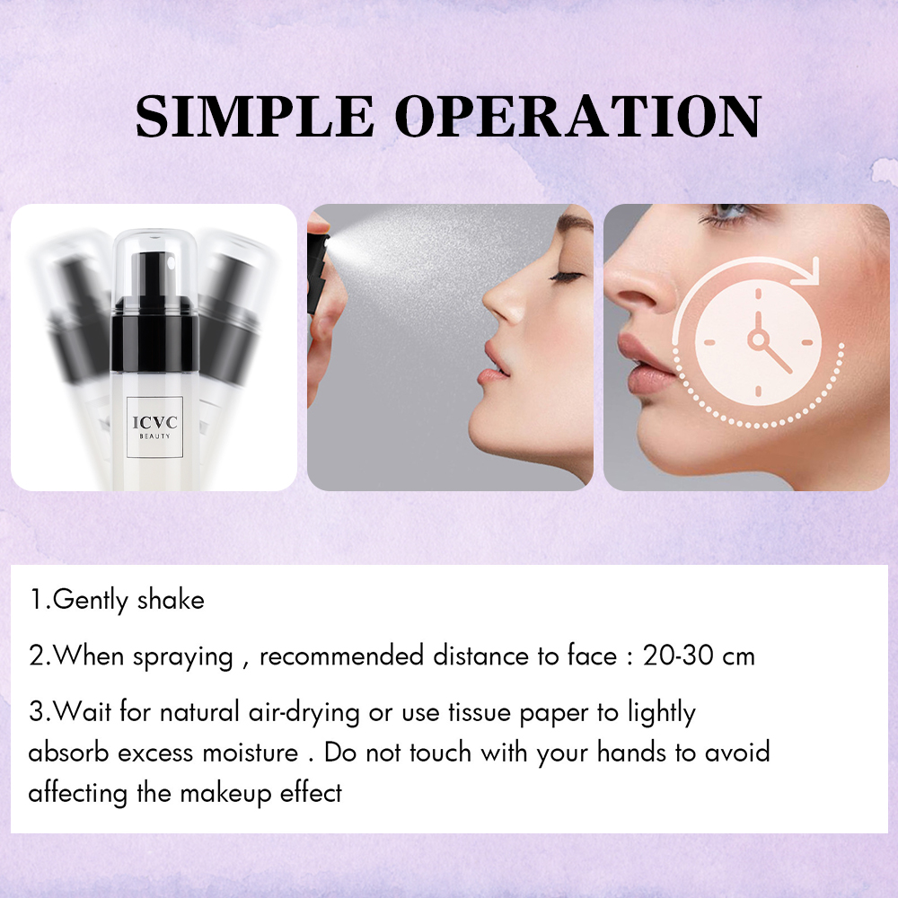 30ml trang điểm xịt giữ Kem dưỡng ẩm Hydrate kiểm soát dầu lâu dài mờ tự nhiên làm mới nhanh chóng thiết lập mỹ phẩm