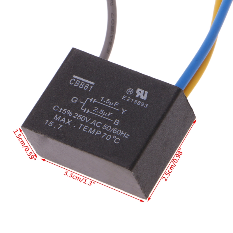 Ricambio Ventilatore Condensatore CBB61 Per Ventilatore A Soffitto - 4UF 4UF 2.5UF 5 Fili, 250V/300V 50/60Hz Condensatore CBB61 Ventilatore Soffitto