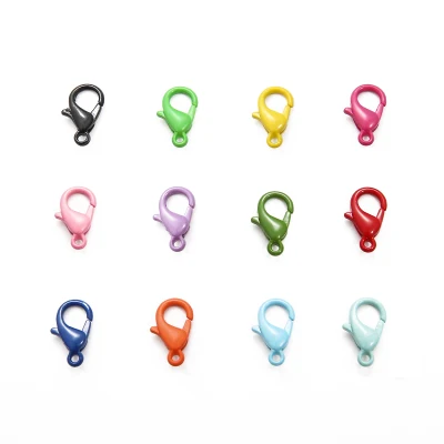 10pcs/Bag Color Spray Paint Metal Lobster Buckle Key Ring Connector Cute Keychain For DIY Jewelry Making Accessories