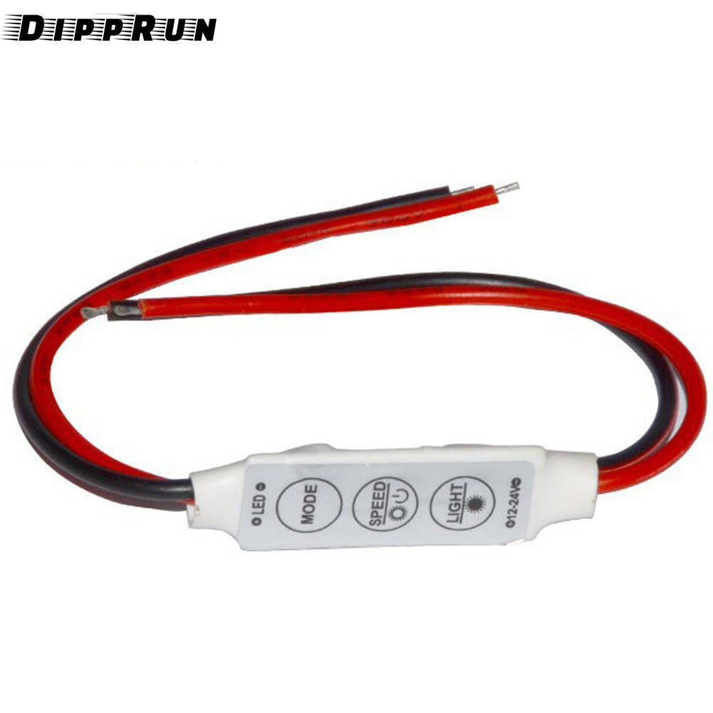 DIPPRUN Led Strip Light Controller 3 Key Dimmer Control 12v Single Color Brightness Dimmer Led Strip Lights Dimmer