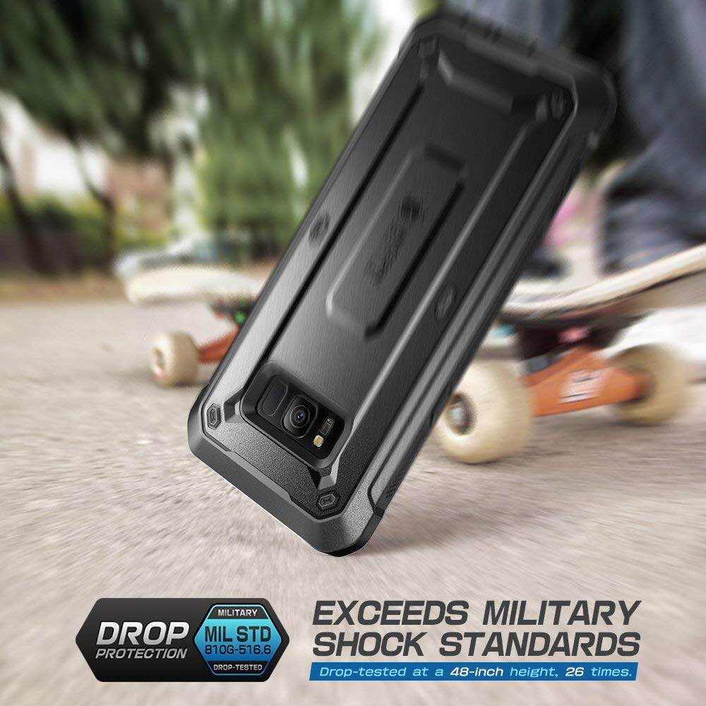 Ốp Lưng Supcase UB Pro Cho Samsung Galaxy S7/S8/S9/S7 S8active/S8 Plus/S9 Plus/S10 E Miếng Bảo Vệ Màn Hình Tích Hợp Ốp Lưng Toàn Thân (Đen)