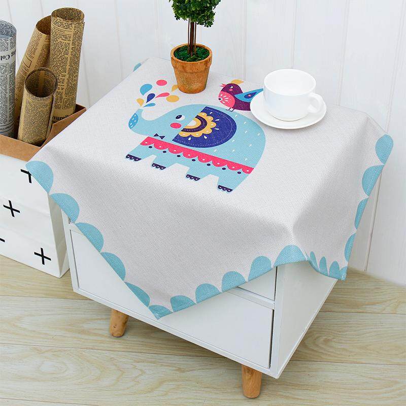 Cotton and linen Bedside cupboard Cover Washing square Dustproof cloth 60X60cm-Intl