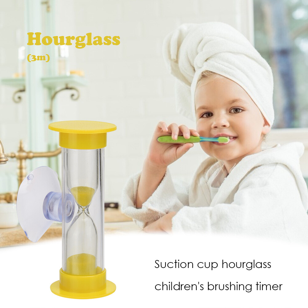 3min Hourglasses Children Teeth Brushing Timer with Suction Cup Home Decor