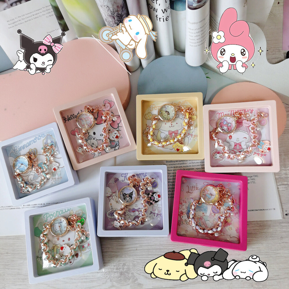 Phim hoạt hình mới Sanrio Đồng hồ vòng đeo tay kulomi cô gái dễ thương Mặt dây chuyền sinh viên Đồng hồ vòng đeo tay