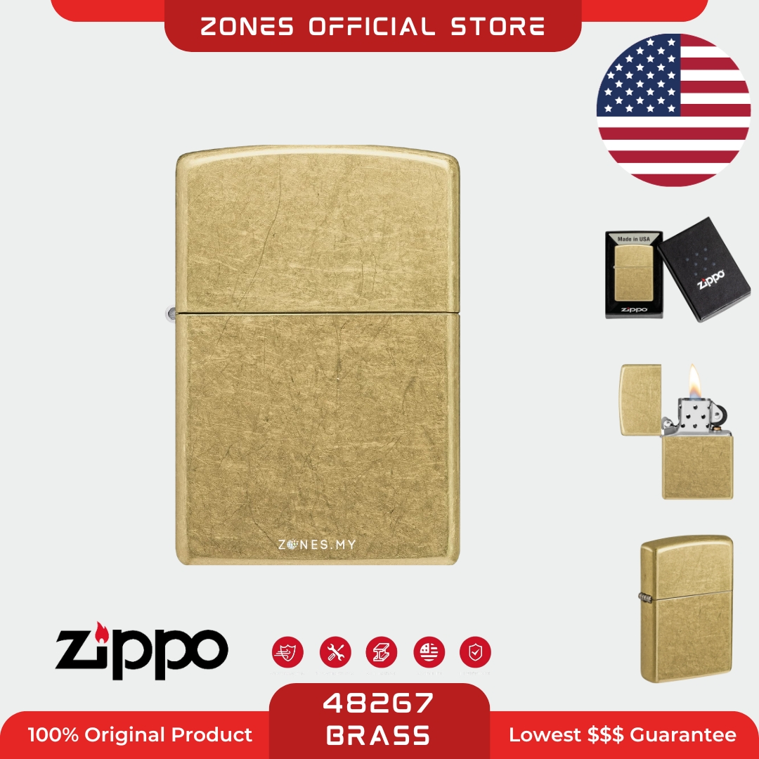 Zippo Street Brass Classic Lighter - 48267 - Made In USA