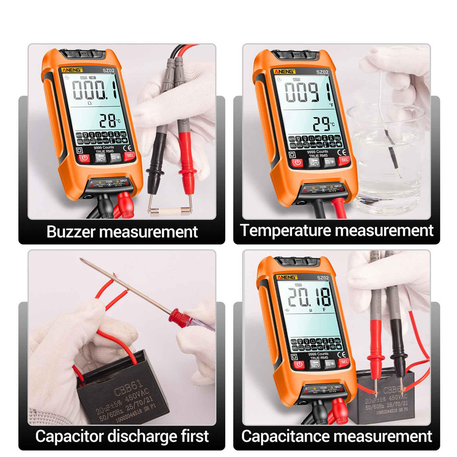 Digital Multimeter Multi- Tester Voltmeter Ammeter AC/for DC Voltage Current Resistance Frequency Electrical Test Meter
