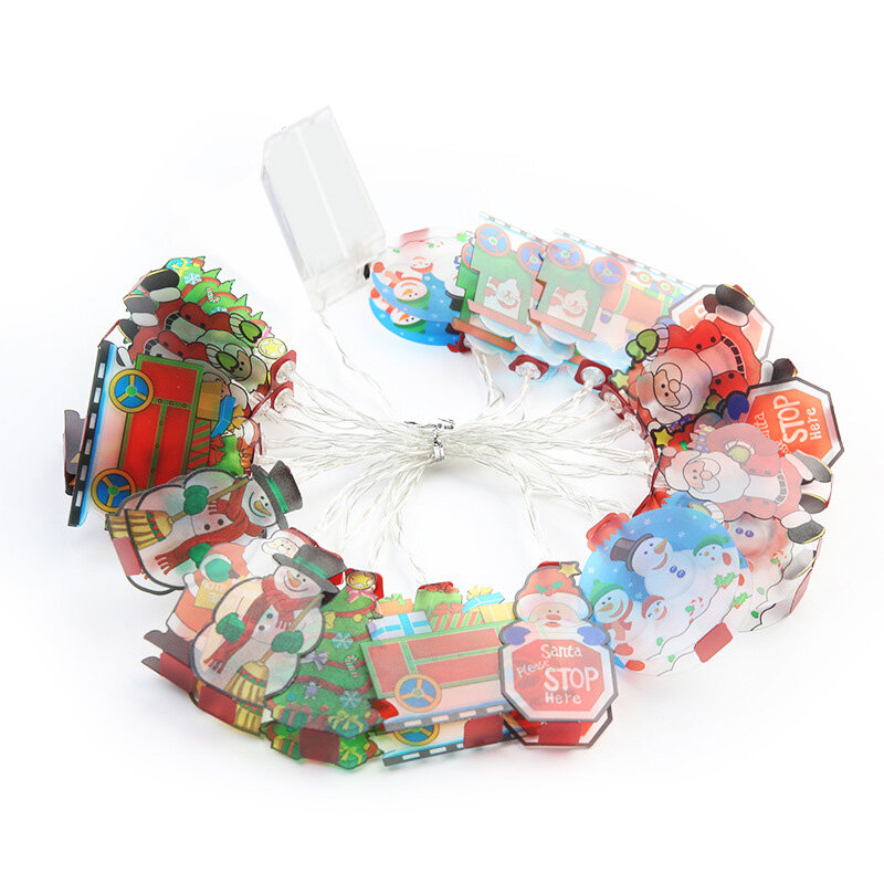 2022 New Year Christmas Lights 3M 20 LEDs String Lights Santa Snowman for Tree Wreaths Party Xmas Home Decorations Lamp