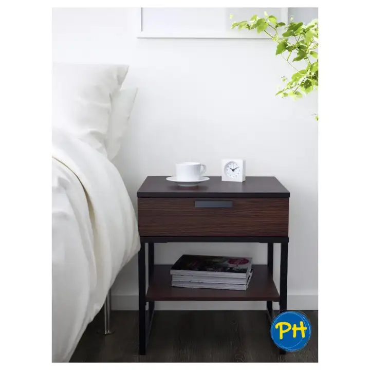 Ikea Trysil 703 557 47 2 Level Drawer Bed Side Table Modern Dark