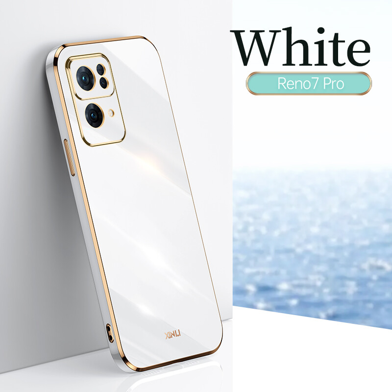 Reflective Straight Edge Plating Casing OPPO Reno 7 Pro Reno 7 Reno7 Z 5G Case Back Cover For Reno7 Z 5G Case