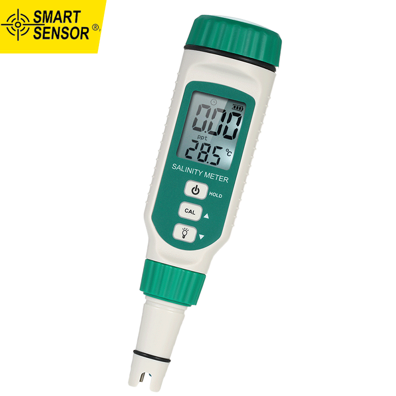 SMART SENSOR Portable Salinity Meter Handheld ATC Salinometer Halometer Salt Gauge Salty Brine Meter Seawater Salinity Refractometer Food Salinity Tester Meter