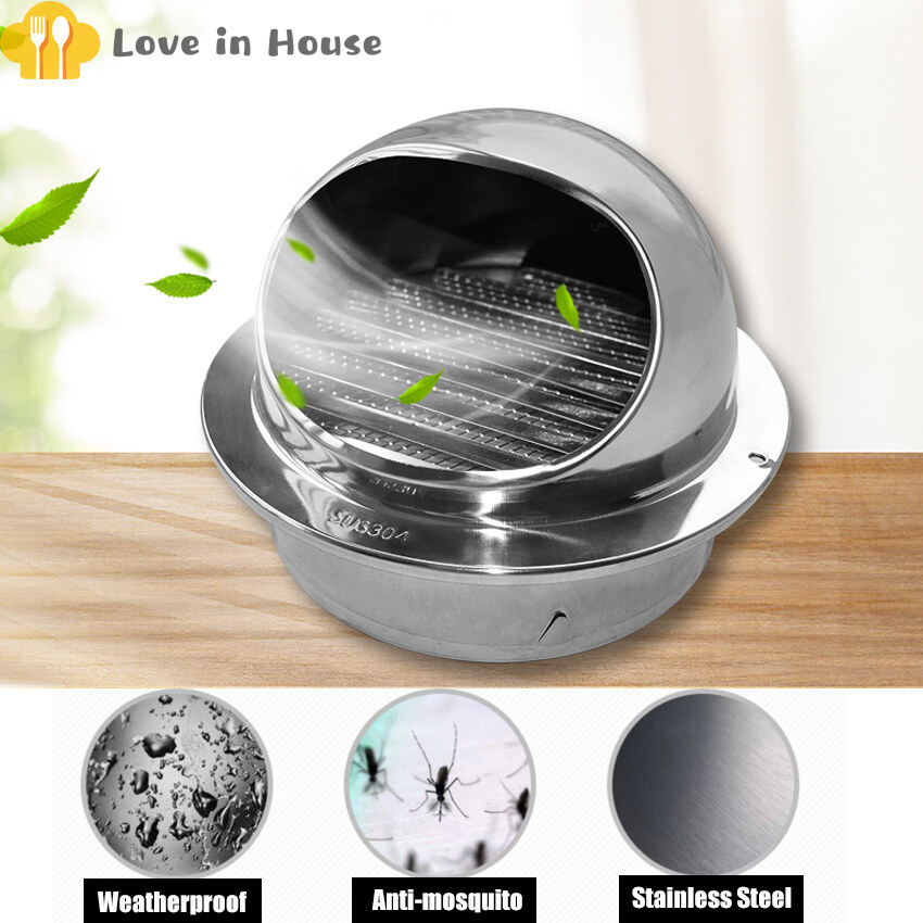 [Ready Stock] Stainless Steel Wall Ceiling Air Vent Ducting Ventilation Exhaust Grille Cover Outlet Heating Cooling & Vents Cap Waterproof