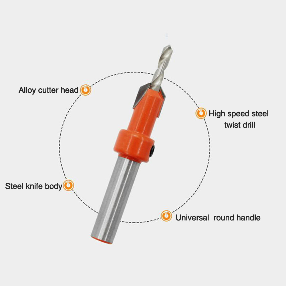 5 Cái Mũi Khoan Khoét Lỗ Vít Chế Biến Gỗ, Mũi Khoan Lỗ Gỗ Vát Cạnh Với Chìa Khóa Lục Giác