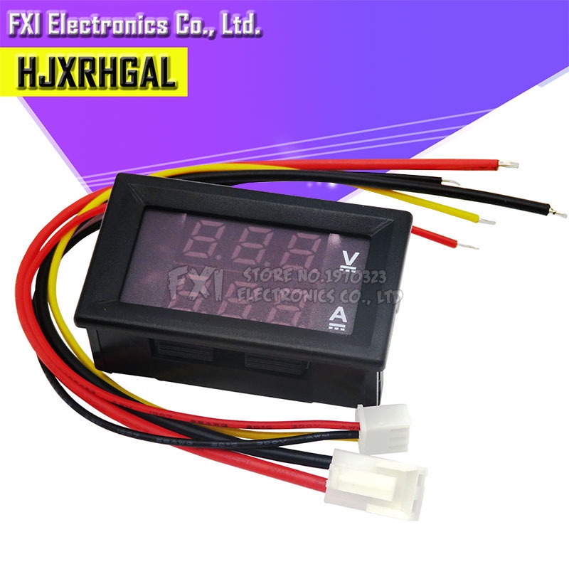 Mini digital voltmeter ammeter dc 100v 10a panel amp volt voltage current meter tester blue red dual led display