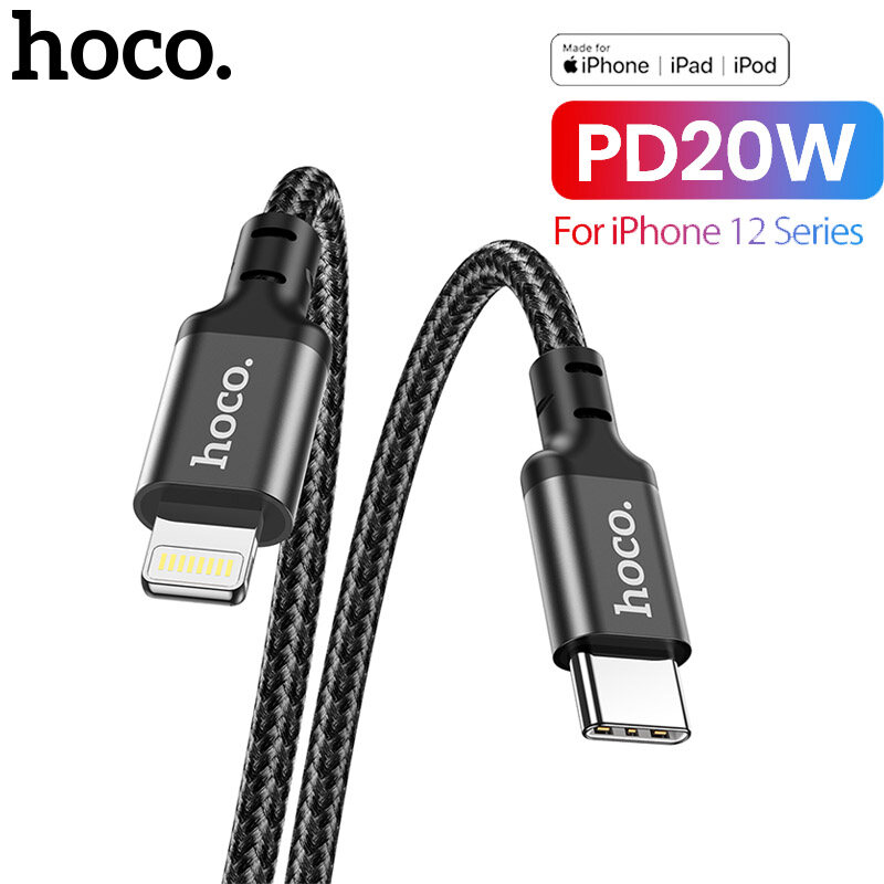 HOCO 2021 New X14 USB C to Lightning Cable for iPhone 12 Mini Pro Max PD18W 20W Fast Charging Data USB PD Cable Charge Cord for Macbook