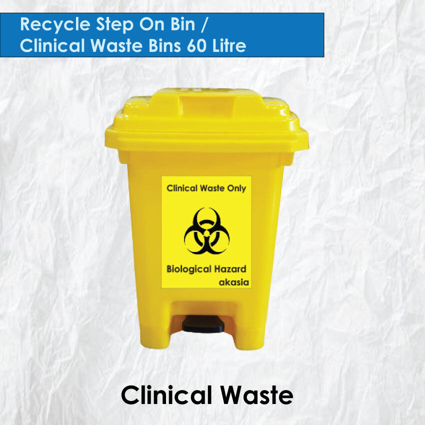 Foot Operated Recycle Waste Bins / Foot Pedal Clinical Waste Bins 60