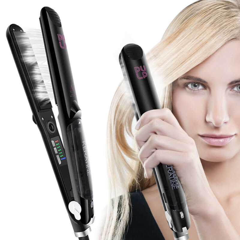 Steam hair Straightener Flat Iron Tourmaline Ceramic Professional Hair Straightener Culer Salon steam hair Iron Drop shipping