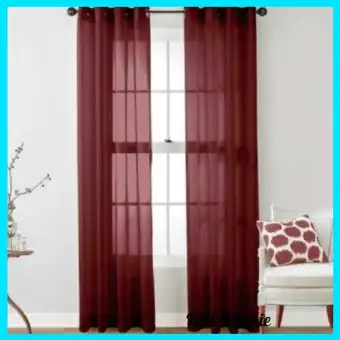 red sheer scarf valance