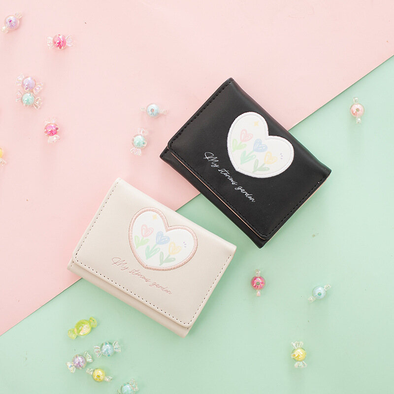 Phụ Nữ Dễ Thương Họa Tiết Hoa Chất Liệu Da PU Tulip Ví