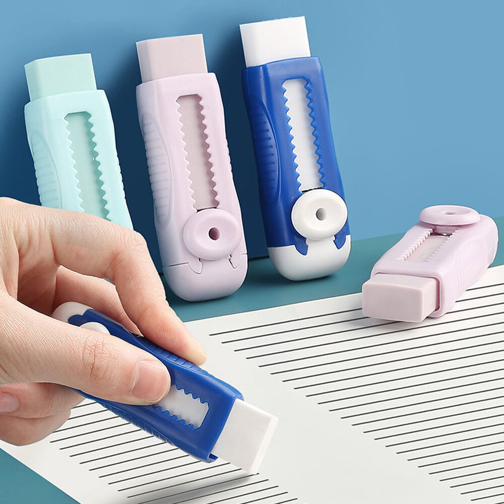 Rubber Erasers, Replaceable Core Push-pull Design Pencil Wiping Tool, Cartoon Telescopic Stretchable Eraser Kids Gift