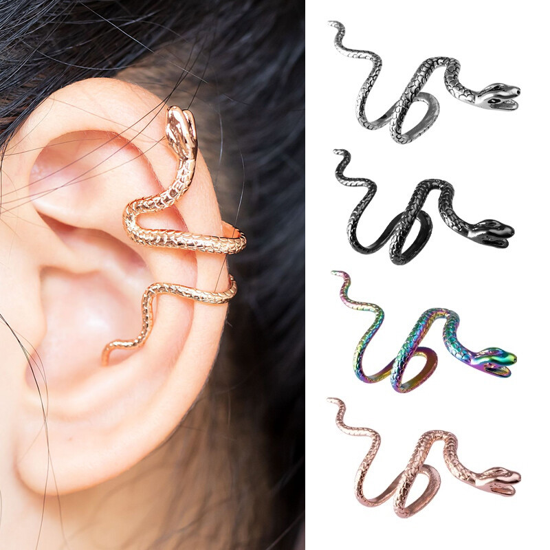 Snake Fashion Ear Clip Cool Punk Adjustable Earrings Copper Ear Accessories Non Body Piercing