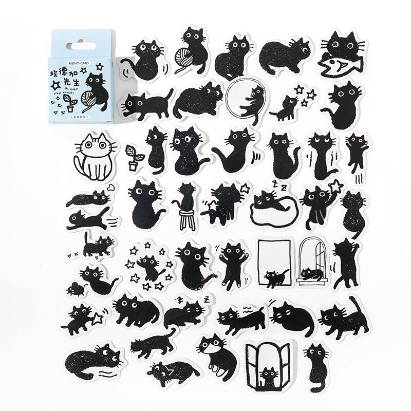 DUKEEN 45Pcs/Box My cat Decorative Stickers Adhesive Stickers DIY Decoration Diary Japanese Stationery Stickers Children Gift